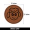 Sheep Face Doodle Round Iron-On Engraved Faux Leather Patch Applique - 2.5"